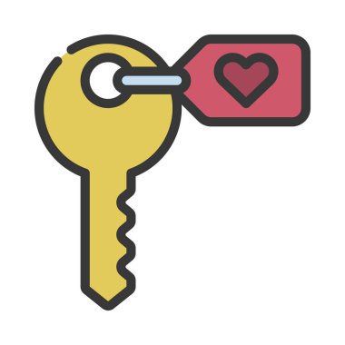 Kişisel ve ticari kullanım için aşk anahtar simgesi çizimi.