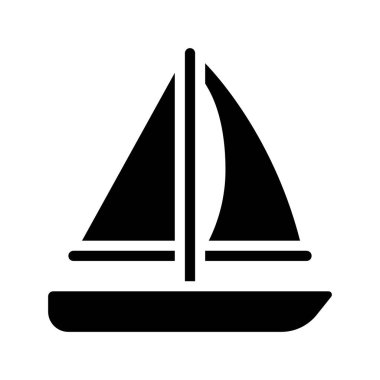  Tekne simgesi, basit vektör çizim