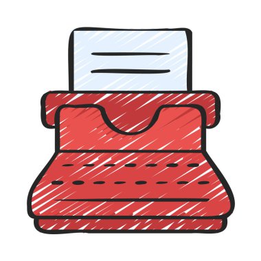 Daktilo web simgesi vektör illüstrasyonu