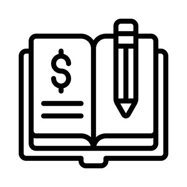 Hesap Defteri simgesi, vektör illüstrasyonu