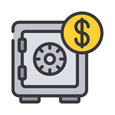 Güvenli Para vektör simgeleri.