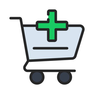 Cart web simgesi vektör illüstrasyonuna ekle