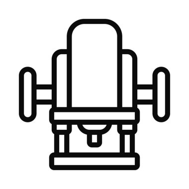 Spor salonu çanı ikonu ana hatları vektörü. Spor salonu. egzersiz zili