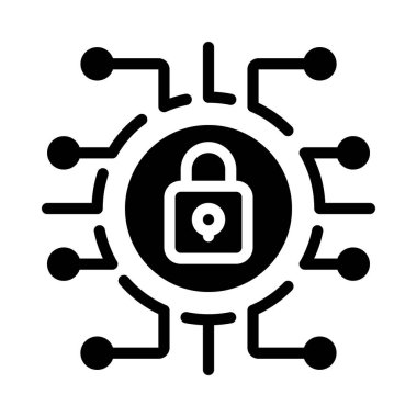 Siber Güvenlik simge vektör çizim 
