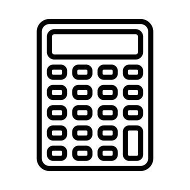 Beyaz Arkaplanda Hesaplayıcı Simgesi Vektörü İzole Edildi 