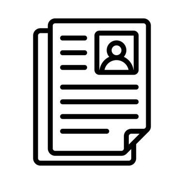 CV Biçimi düz simge, vektör illüstrasyonu 