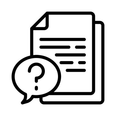 Soru Belgesi simgesi, vektör illüstrasyonu  