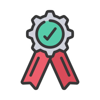 QA Kontrol simgesi, vektör illüstrasyonu basit tasarım