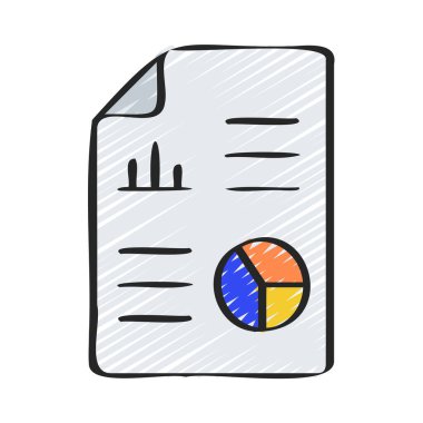 Rapor Belgesi simgesi, vektör illüstrasyonu  