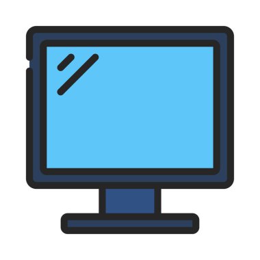 bilgisayar izleme simgesi, vektör illüstrasyonu 