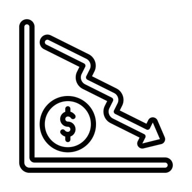 Finansal Çökme Simgesi, vektör illüstrasyonu  