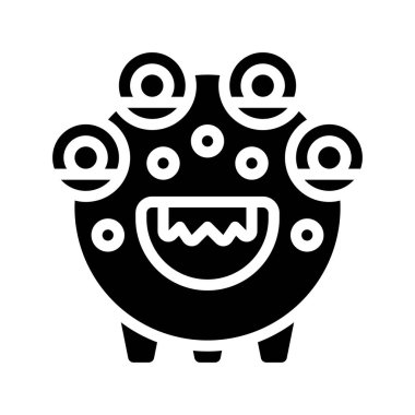 Beyaz arka planda sevimli bir çizgi film canavarının vektör simgesi