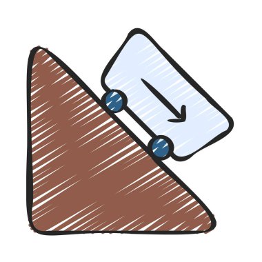 Aşağı Tepe Hareketi düz simgesi, vektör illüstrasyonu 