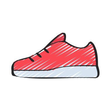 Çalışan Sneaker web simgesi düz tasarım, vektör illüstrasyonu