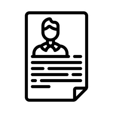 Profil Belgesi simgesi, vektör illüstrasyonu
