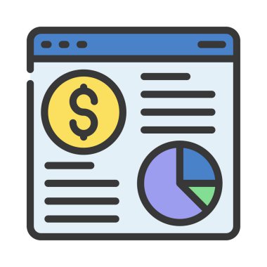 iş ve finans satırı vektör simgesi.