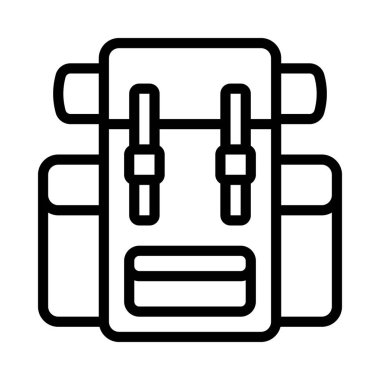 Gezgin Sırt Çantası Web simgesi vektör çizimi