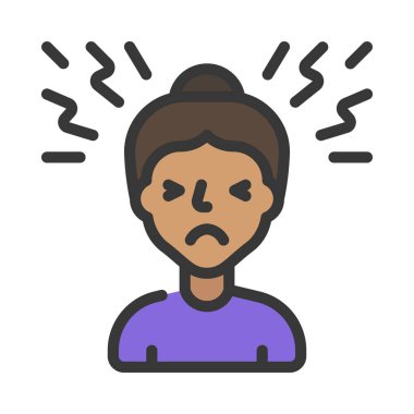 Baş ağrısı web simgesi vektör illüstrasyonu