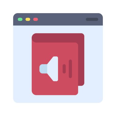 ses kitabı simgesi, vektör illüstrasyonu