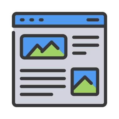 Web Sitesi Düzeni web simgesi vektör illüstrasyonu