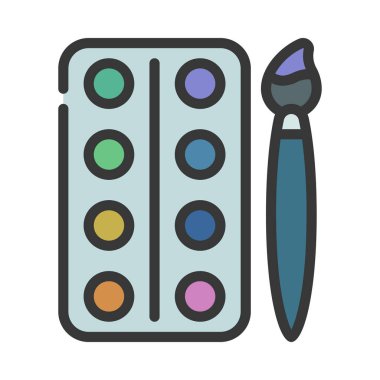 Su Rengi Tin düz simgesi, vektör illüstrasyonu 