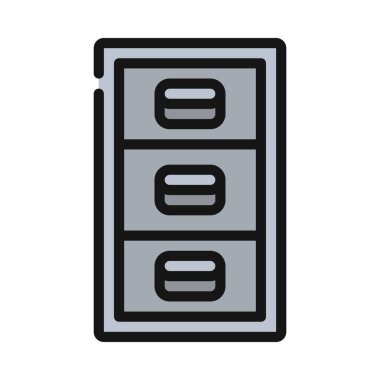 Dosya Kabine simgesi, vektör illüstrasyonu