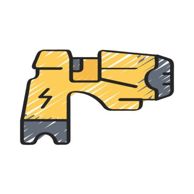 Şok tabancası düz simgesi, vektör illüstrasyonu 