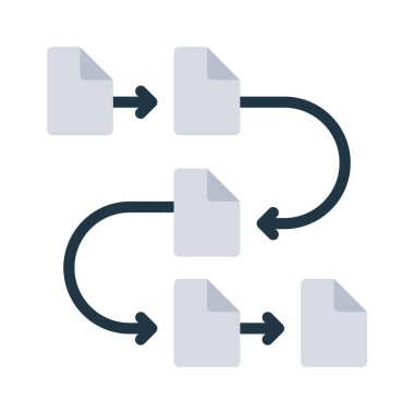 Sıralı Dosya Örgütü simgesi, vektör illüstrasyonu