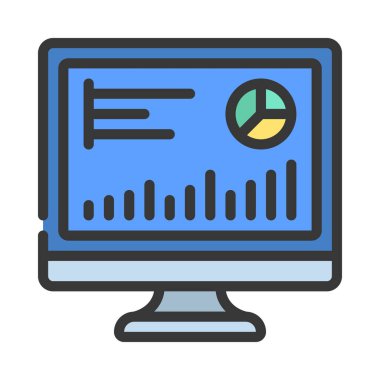 analitik web simgesi vektör illüstrasyonu