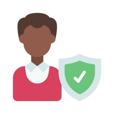 Koruma Kişi düz simgesi, vektör illüstrasyonu 