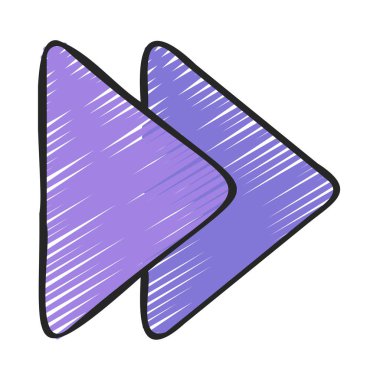 Üst üste binen Sağ Oklar simge vektör çizimi 