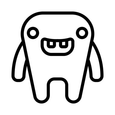 Küçük Gözler Canavar vektör ince çizgi simgesi