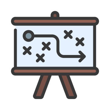 Düz simge planlama, vektör illüstrasyonu 