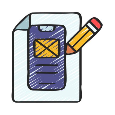 Kablo çerçeve çizimi ikon vektör illüstrasyon tasarımı