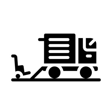 Lorry web simgesi yükle, vektör illüstrasyonu                      