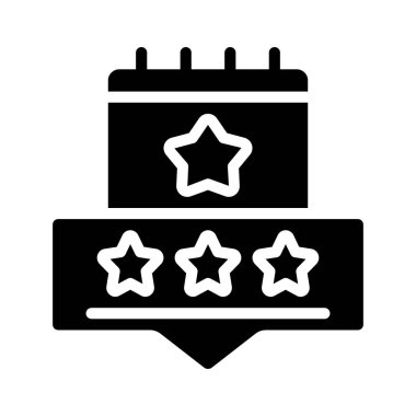 Yıldızlı müşteri gözden geçirme simgesi, vektör illüstrasyonu basit tasarım