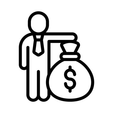 Beyaz arka plan üzerinde yatırımcı simgesi