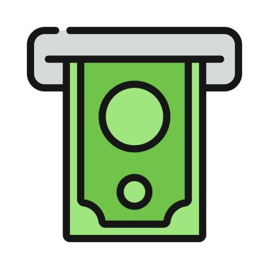 Cash web simgesi vektör illüstrasyonunu geri çek