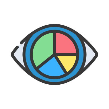 Grafik Grafiği Düz Simge Çemberi Turtası