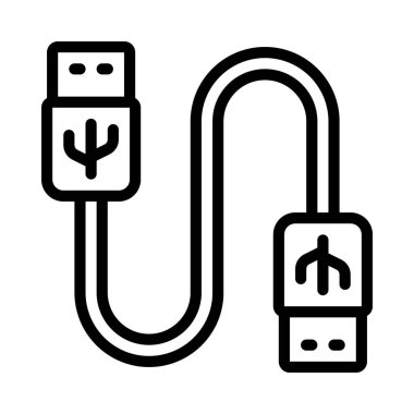 USB kablo simgesi. özet kablo vektörü simgesi 