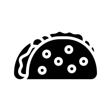 Vejetaryen Taco Gıda ikonunun vektör çizimi