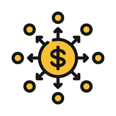 Yatırım Çeşitlendirilmiş simge, vektör illüstrasyonu 