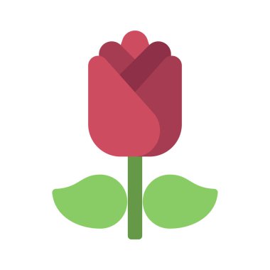 Gül çiçeği simgesi, vektör illüstrasyonu 