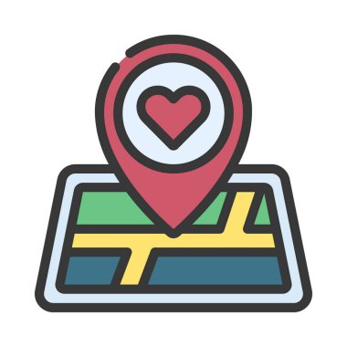 konumu simge vektör çizim seviyorum 