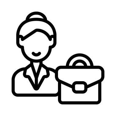 Portföy Sahibi ikon vektör illüstrasyon tasarımı