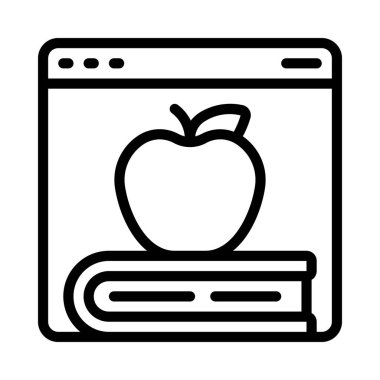 Web sitesindeki Apple simgesi, vektör illüstrasyonu