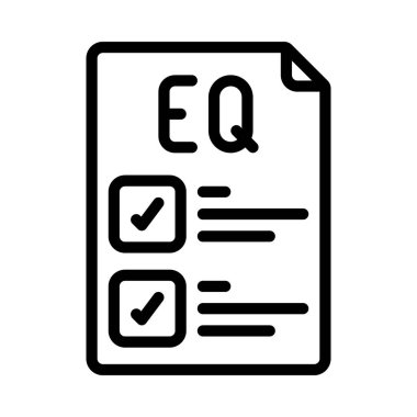 EQ Test düz simgesi, vektör illüstrasyonu 