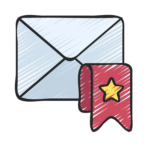 Segnalibro Email Icona Isolata Sfondo Bianco — Vettoriale Stock