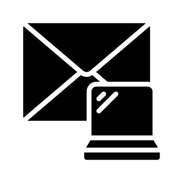 Icône Email Ordinateur Portable Illustration Vectorielle — Image vectorielle