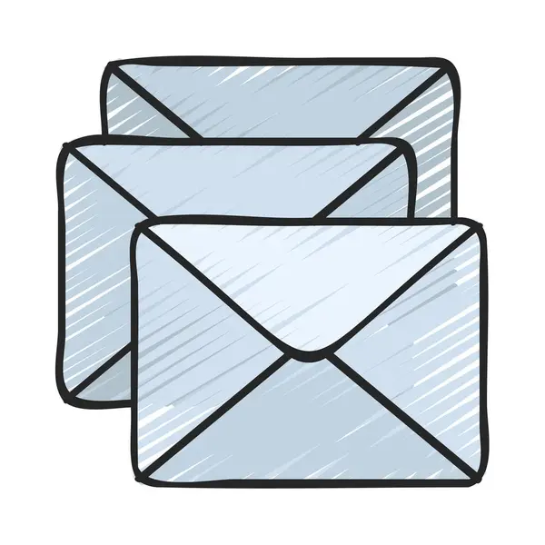 Email Con Backlog Icona Isolata Sfondo Bianco — Vettoriale Stock